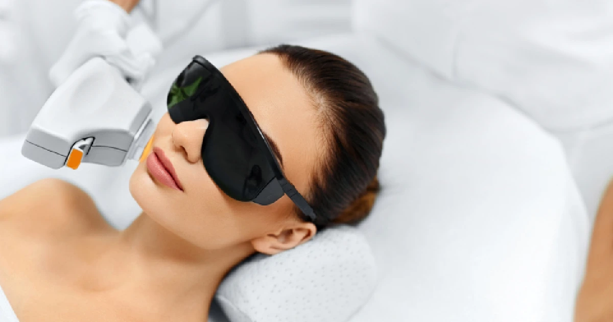 A woman receiving Ipl treatment in West Haven, UT