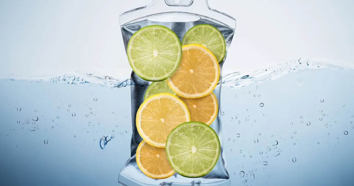 IV THERAPY bag with slices of lime and lemon in West Haven, UT